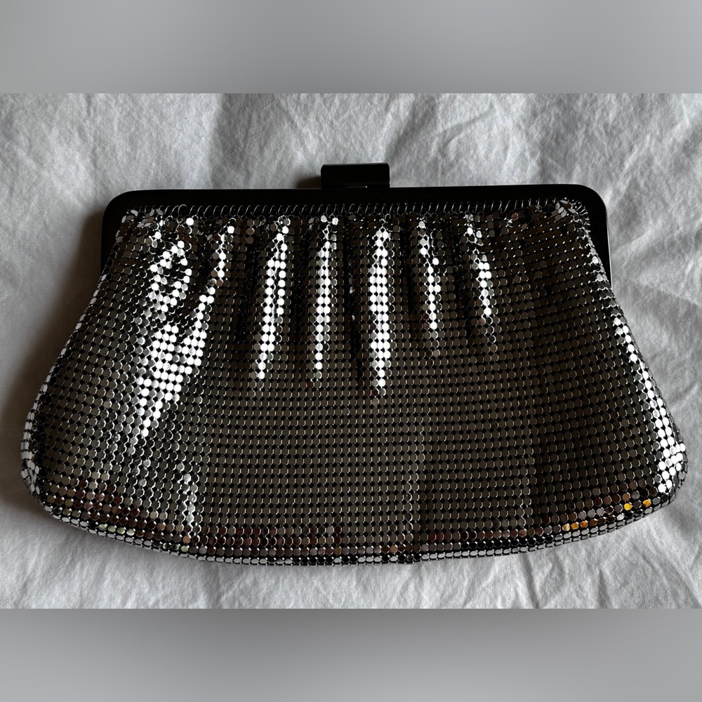 NWT Whiting & Davis Silver Mesh Evening Clutch